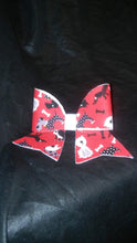 Load image into Gallery viewer, Red Dog Print with Bones Hair Bow