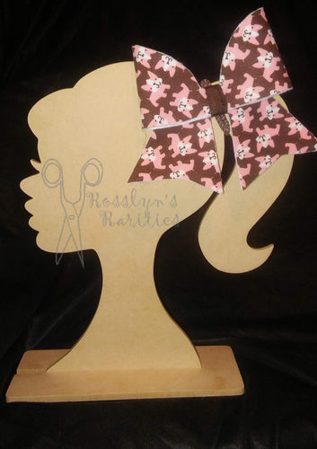 Brown with Pink Bulldog Hair Bow