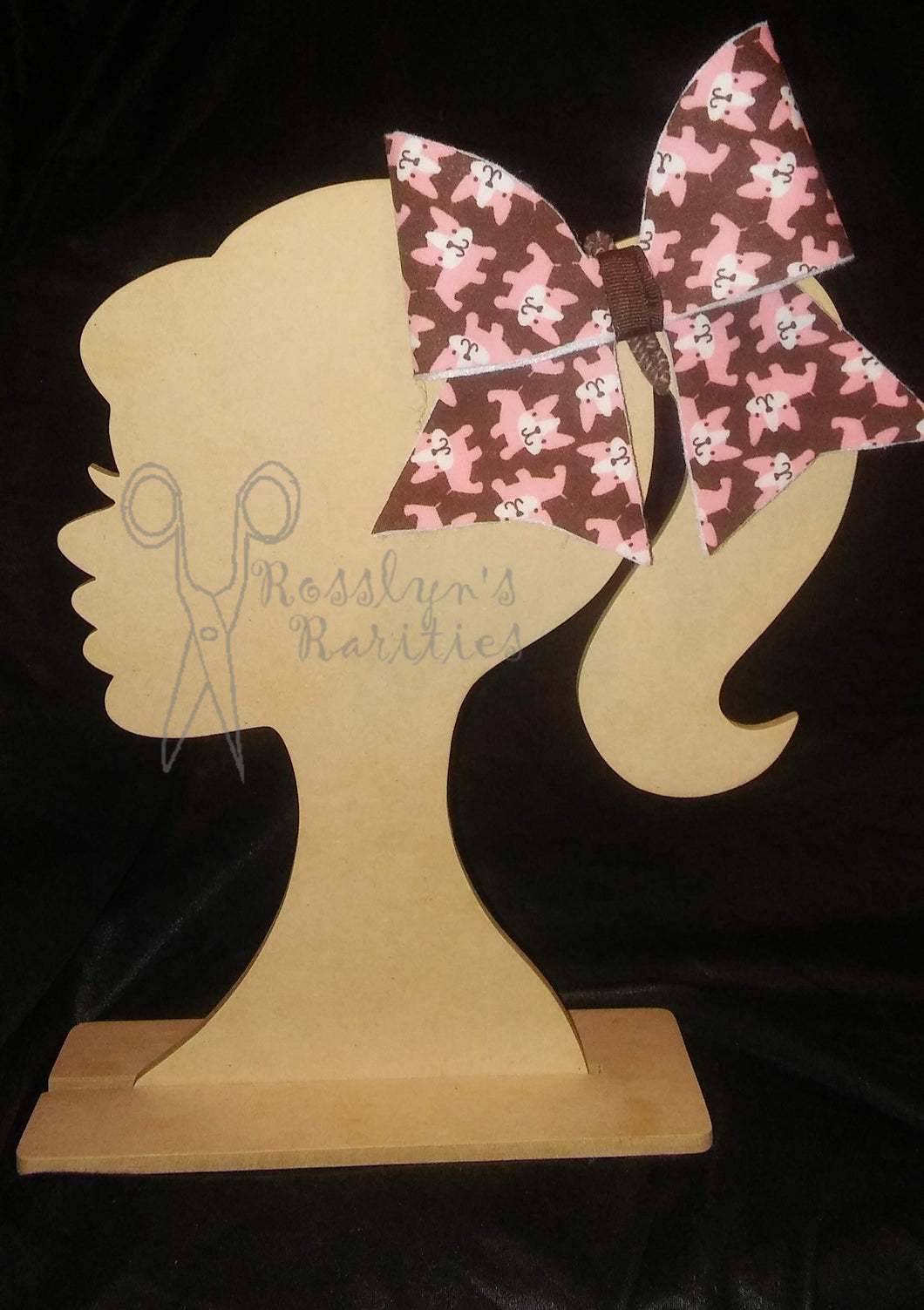 Brown with Pink Bulldog Hair Bow