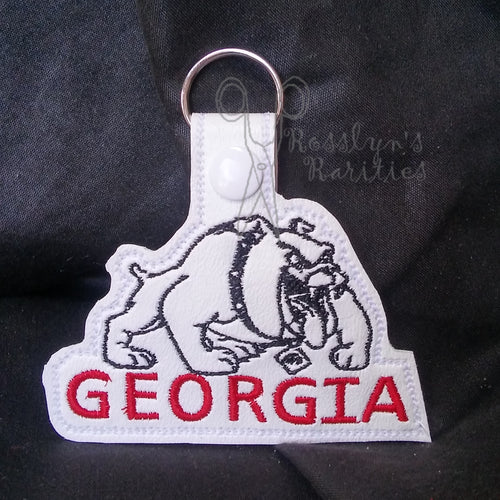 Georgia - Standing Bulldog Key Fob