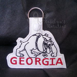 Georgia - Standing Bulldog Key Fob
