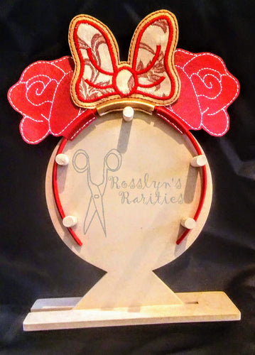 Red Rose with Bow Headband