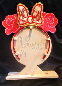 Red Rose with Bow Headband