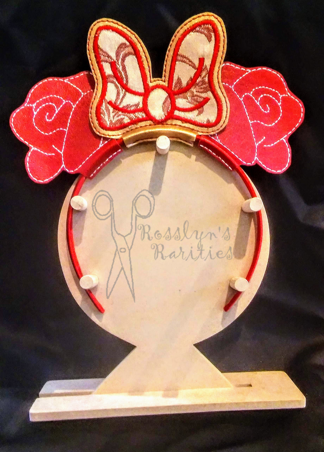 Red Rose with Bow Headband